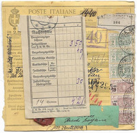 Italy 1928 Nice Parcel Post Card With Austria Postal Delivery Note - Postal Parcels
