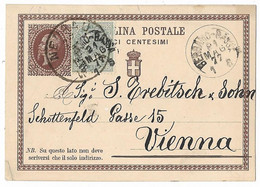 Italy 1877 Bergamo Uprated Postal Stationery Card To Austria - Entero Postal