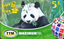 Prepaid Card    TTM Maximumtel 5 TL Used Panda - Colecciones