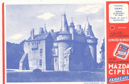 BU 2457 /   BUVARD    MAZDA CIPEL  CHATEAU DE KEROUZERE  FINISTERE   (21,00 Cm X 13,50 Cm) - Accumulators