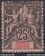 GRANDE COMORE : TYPE GROUPE 25c NOIR N° 8 OBLITERATION TRES LEGERE - Usados