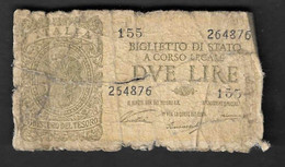 Italia - Banconota Circolata Da 2 Lire "Italia Laureata" P-30a - 1944 Ventura/Simoneschi/Giovinco #17 - Italië – 2 Lire