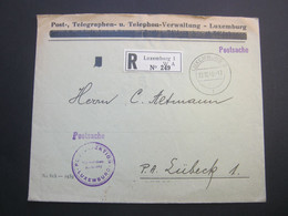 1940 , LUXEMBURG Postsache Als Einschreiben Nach Lübeck Mit Verschlussmarken - 1940-1944 German Occupation