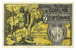 COVILHÃ - CAMARA MUNICIPAL - Cédula De 2 Centavos - ND - VIRIATO Portugal - Emergency Paper Money - Notgeld - Portugal