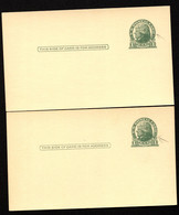 UX27 UPSS S37E 2 Postal Cards PLATE FLAWS INDICIA Mint 1925-52 - 1921-40