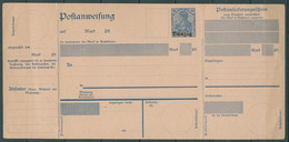 DANZIG 1920, POSTANWEISUNG A 1, AUFDRUCK DANZIG, UNVERWENDET, ABER GEFALTET - Covers & Documents