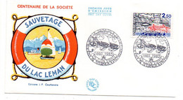 FDC--1985-- 100 Ans De La Sté SAUVETAGE Du Lac Léman  --....cachet  Saint GINGOLPH - 74........................à Saisir - 1980-1989