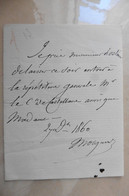 Lettre Autographe De Mocquard Secrétaire Puis Chef De Cabinet De Napoléon III Second Empire - Politiques & Militaires