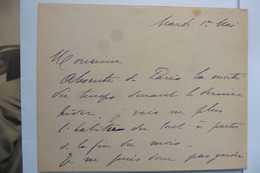 Lettre Autographe Carte Léonide Leblanc Actrice Comédienne Courtisane Second Empire - Attori E Comici 