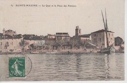CPA Sainte-Maxime - Le Quai Et La Place Des Palmiers (carte Colorisée) - Sainte-Maxime