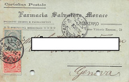 013957 "CATANZARO - FARMACIA SALVATORE MORACE"  CART. COMM.LE SPED1920 - Andere & Zonder Classificatie