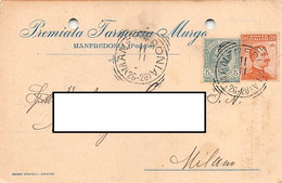 013967 "(FOGGIA) MANFREDONIA - PREMIATA FARMACIA MURGO" CART. COMM.LE SPED 1921 - Other & Unclassified