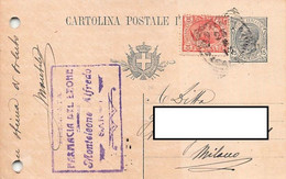 013968 "(SALERNO) SARNO - FARMACIA DEL LEONE - MONTELEONE AALFREDO" CART. COMM.LE SPED 1921 - Altri & Non Classificati