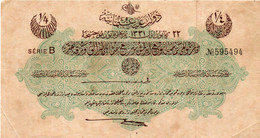 TURCHIA - Ottoman Empire 1/4 Quarter Livre 1912 P-81 Sultan Muhammad V - RARA - Turkey