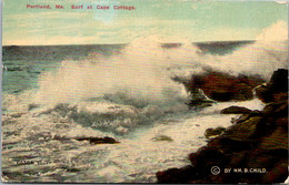 Maine Portland Surf At Cape Cottage 1913 - Portland