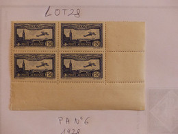 4 Timbres Bord De Feuille Poste Aérienne FRANCE NEUF** 1F50 Y&T N° PA 6 - 1930 - 1927-1959 Nuevos