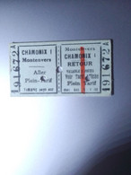 Ticket Aller Retour Chamonix 1 - Montenvers Du 17 Août 1958 Photographié Recto-verso - 3 Cm X 5,7 Cm Environ. - Europa