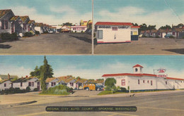 Spokane Washington, Regina City Auto Court Motel Lodging, C1950s Vintage Linen Postcard - Spokane
