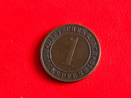 Umlufmünze Deutsches Reich 1 Pfennig 1936 Münzzeichen D - 1 Reichspfennig