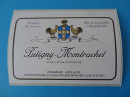 Etiquette De Vin Puligny Montrachet Domaine Leflaive - Bourgogne
