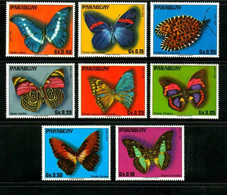 Paraguay 1976 Butterfly Insect,8v,MNH - Paraguay