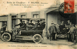 Toulouse * Ecole De Chauffeurs F. MILHES Directeur 11 Route De Paris ( Après La Barrière De L'octroi ) * Autobus Taxi - Toulouse