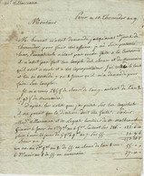 1801 REVOLUTION FINANCE LETTRE D’AFFAIRES GENEALOGIE NOBLESSE Paris =>Mr (Tocquiny De ) Villanceaux à Montfort L'Amaury - Documentos Históricos