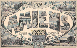 80-AMIENS- 1906- SOUVENIR DE L'EXPOSITION - MULTIVUES - Amiens