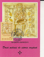 RELIGIONS, PAINTINGS, ROMANIAN MADONNA ICON, MAXIMUM CARD, 1998, ROMANIA - Gemälde