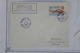 AU7   FRANCE  BELLE LETTRE  1961 PREMIERE LIAISON  JET  NOUMEA A  PARIS  +++A VOIR +++AFFRANCH. PLAISANT - Covers & Documents