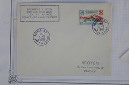 AU7   FRANCE  BELLE LETTRE  1961 PREMIERE LIAISON  JET  NOUMEA A  PARIS  +++A VOIR +++AFFRANCH. PLAISANT - Storia Postale