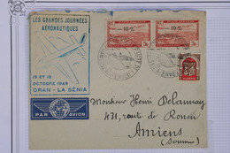 AU7  ALGERIE  BELLE LETTRE  1957 LES GRANDES JOURNEES  AERONAUTIQUES POUR AMIENS  FRANCE+PAIRE DE TP+AFFRANCH. PLAISANT - Luftpost