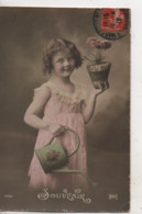 CPA.Enfants.Petite File Avec Pot Fleur Et Arrosoir Souvenir 1912 - Taferelen En Landschappen