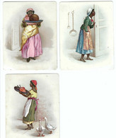 Kokkin   3 Prentkaarten  Begin 1900 (plakafdrukken Op Achterkant) 11,5 X 9 Cm ; - Recettes (cuisine)