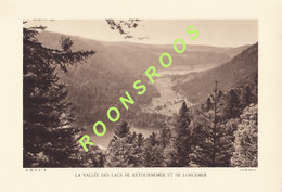 PLANCHE DOCUMENTAIRE - PHOTO  20cm X 29cm - VALLEE DES LACS - RETOURNEMER ET LONGEMER - LIBRAIRIE DE L'ENSEIGNEMENT 1928 - Plaatsen