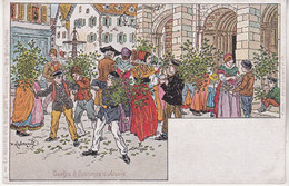 Paul Kauffmann Usages & Costumes D Alsace N°4 Le Marché Aux Houx Des Rameaux édition Berger - Levrault - Kauffmann, Paul