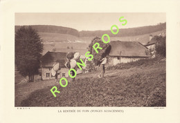 PLANCHE DOCUMENTAIRE - PHOTO  20cm X 29cm - RENTREE DU FOIN - VOSGES ALSACIENNES - LIBRAIRIE DE L'ENSEIGNEMENT 1928 - Plaatsen