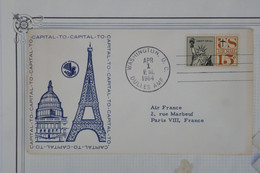 AU7  ETATS UNIS  BELLE CARTE 1964 WASHINGTON A PARIS FRANCE +AFFRANCH. PLAISANT - Cartas