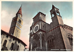 011357 "PORDENONE - MONUMENTALE" VEDUTA, VERA FOTO, COLORATA A MANO. CART NON SPED - Pordenone