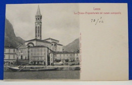 (L) LECCO - ANIMATA - LA CHIESA PREPOSITURALE COL NUOVO CAMPANILE -  NON VIAGGIATA 1904 - Lecco