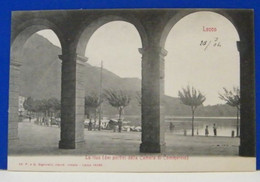 (L) LECCO LA RIVA  - ANIMATA - (DAI PORTICI DELLA CAMERA DEL COMMERCIO) -  NON VIAGGIATA 1904 - Lecco