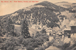 CPA SUISSE STA MARIA I.M. HOTEL STELVIO KIRCHE UND ALTES DORF (rare Cliché - Sonstige & Ohne Zuordnung