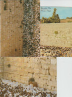 JUDAICA. ISRAEL . Lot 3 Cpm:  1 X(10x15) + 2 (12x17) JERUSALEM . Juifs En Prières Au Mur Des Lamentations (Western Wall) - Jewish