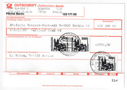 Frankierter Zahlschein Mit 3x 200 Pfg. "Deutsche Post" - Cartas