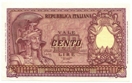 100 LIRE BIGLIETTO DI STATO ITALIA ELMATA BOLAFFI 31/12/1951 QFDS - Autres & Non Classés