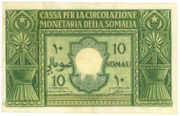 10 SOMALI CASSA PER LA CIRCOLAZIONE MONETARIA SOMALIA AFIS 1950 BB/BB+ - Terra Di Somalia