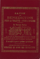 SA 33 / ETIQUETTE  SAVON  PARFUM  SAVON   DES BENEDICTINS POUR LA TOILETTE POUR L'HYGIENE - Etiquettes