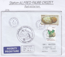TAAF Alfred Faure Crozet  Cover 2016 Radio Station Ca Crozet  15.2.2016 (MW244A) - Covers & Documents