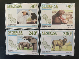 Sénégal 1997 Mi. 1485 - 1488 Parc Niokolo-Badiar Faune Fauna Aigle Eagle Bird Prey Rapace Elephant 4 Val. RARE MNH - Elefanten