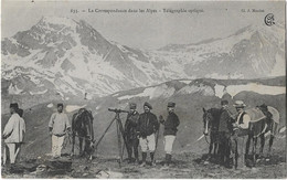 Militaire    -  La Correspondance Dans Les Alpes  - Telegraphe  Optique - Manoeuvres